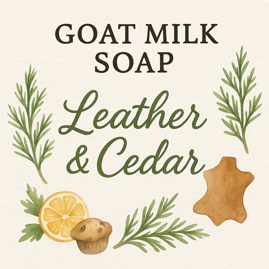 Goat Milk Soap- Leather and Cedar (lightly scented) (Salon)